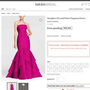 Strapless flare organza dress